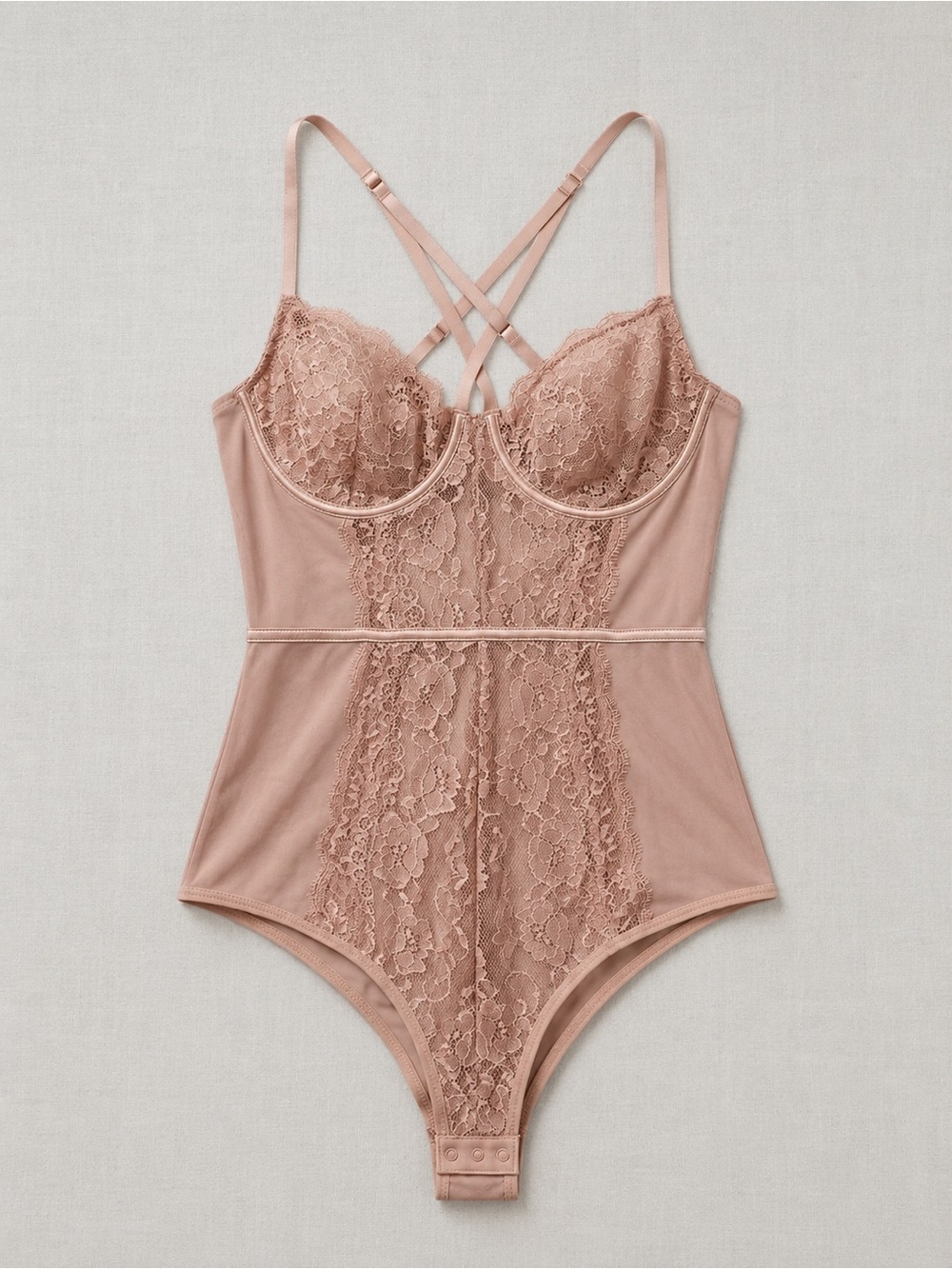 🌸3/30$ La Vie En Rose Lace & Mesh Bodysuit - Blush